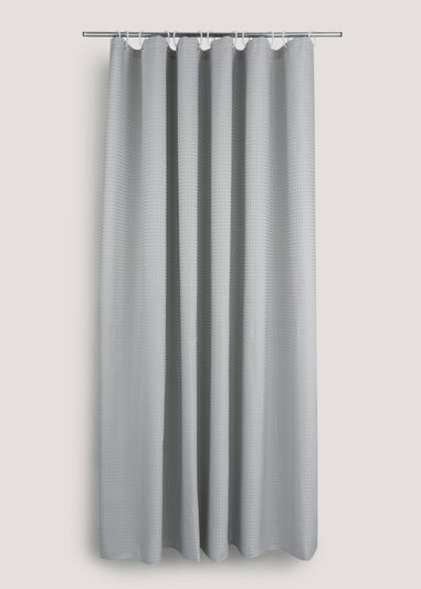 Light Grey Waffle Shower Curtain (180cm x 180cm)