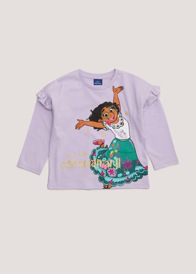 Girls Lilac Disney Encanto Frill Long Sleeve T-Shirt (9mths-6yrs)