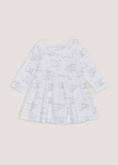 Baby White Disney Dumbo Dress (Newborn-12mths)