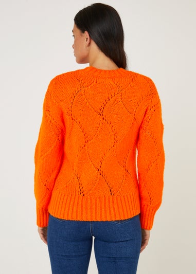 Orange Travelling Stitch Jumper