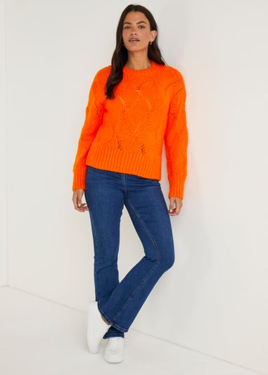 Orange Travelling Stitch Jumper