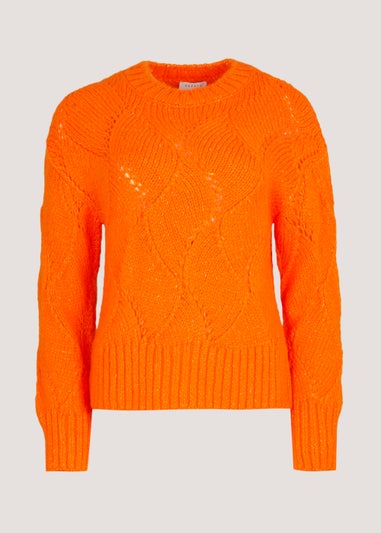 Orange Travelling Stitch Jumper