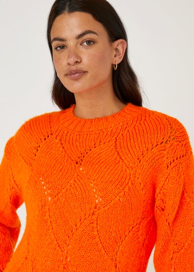 Orange Travelling Stitch Jumper