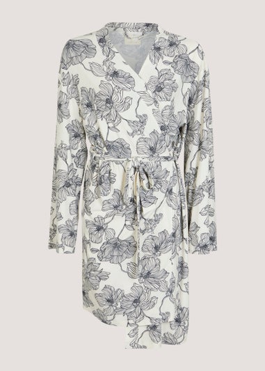 Cream Floral Dressing Gown