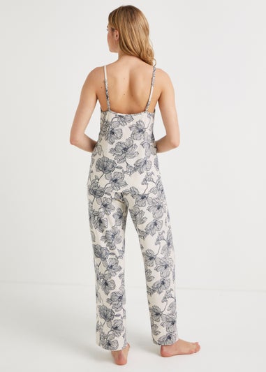 Cream Floral Cami Pyjama Set