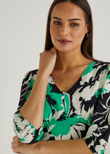 Et Vous Green Printed Dress