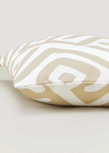 Beige Geometric Outdoor Cushion (43cm x 43cm)