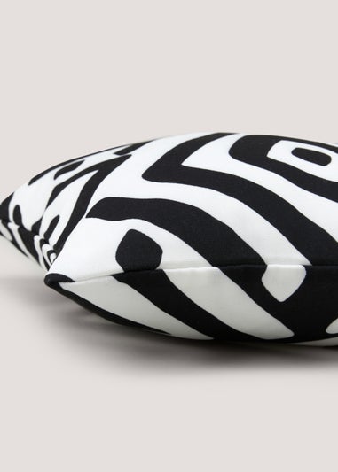 Black Geometric Outdoor Cushion (43cm x 43cm)