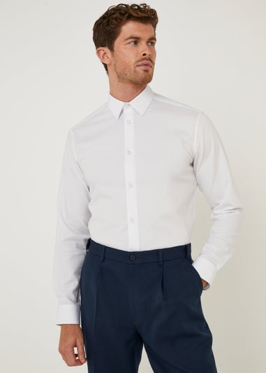 Taylor & Wright White Textured Regular Fit Shirt