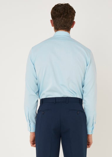 Taylor & Wright Blue Textured Regular Fit Shirt