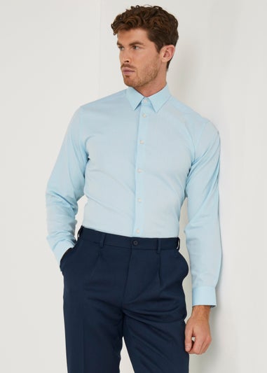 Taylor & Wright Blue Textured Regular Fit Shirt