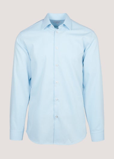 Taylor & Wright Blue Textured Regular Fit Shirt