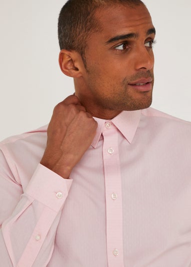 Taylor & Wright Pink Dobby Spot Regular Fit Shirt