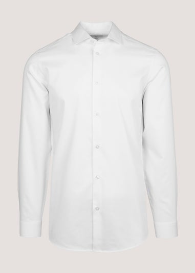 Taylor & Wright White Textured Slim Fit Shirt