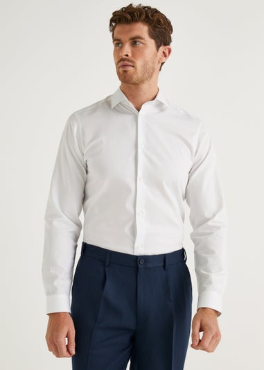 Taylor & Wright White Textured Slim Fit Shirt