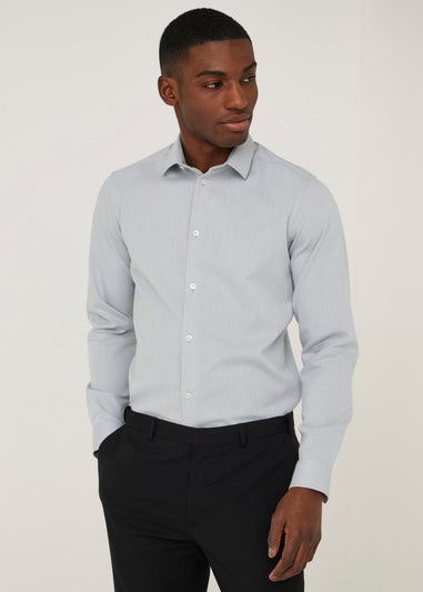 Taylor & Wright Grey Textured Slim Fit Shirt