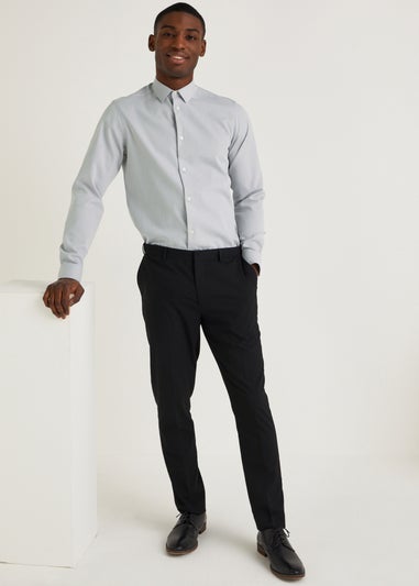 Taylor & Wright Grey Textured Slim Fit Shirt