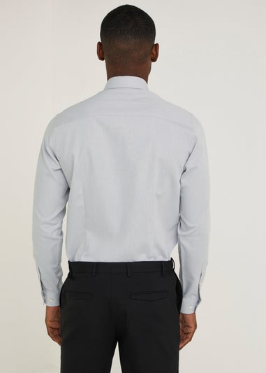 Taylor & Wright Grey Textured Slim Fit Shirt