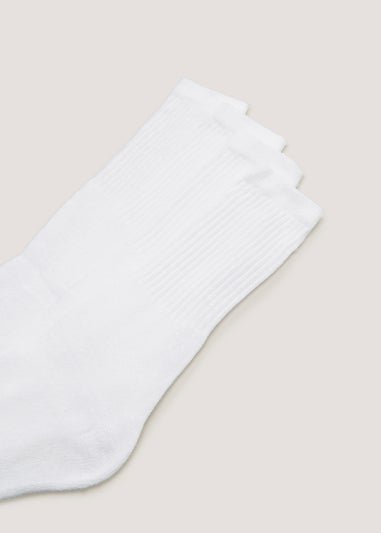 4 Pack White Sports Socks