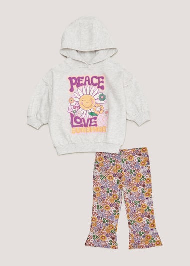 Girls Oatmeal Hoodie & Flared Trousers (9mths-6yrs)