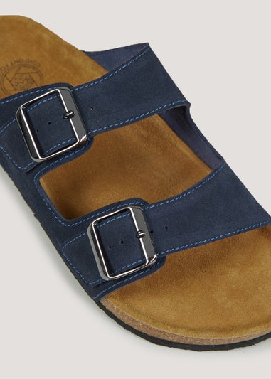 Navy Double Buckle Sandal