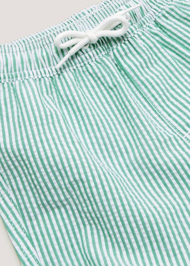 Boys Mini Me Green Seersucker Swim Shorts (9mths-6yrs)