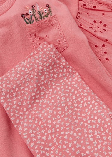 Girls Pink Sweatshirt & Cycling Shorts Set (9mths-6yrs)