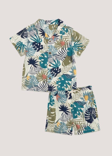 Boys Mini Me Tropical Shirt & Shorts Co-Ord Set (9mths-3yrs)