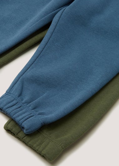 Boys 2 Pack Khaki & Teal Joggers (9mths-6yrs)