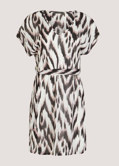 Brown Animal Print Jersey Kaftan