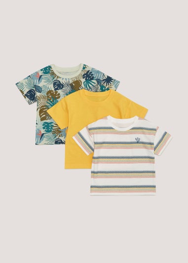 Boys 3 Pack Plain & Print T-Shirts (9mths-6yrs)