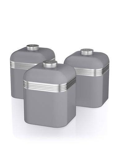 Swan 3 Pack Grey Retro Canisters