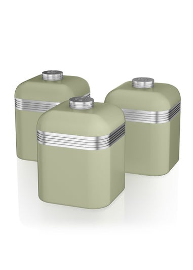 Swan 3 Pack Green Retro Canisters