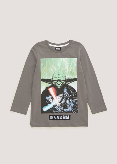 Boys Khaki Star Wars Yoda Long Sleeve T-Shirt (4-13yrs)