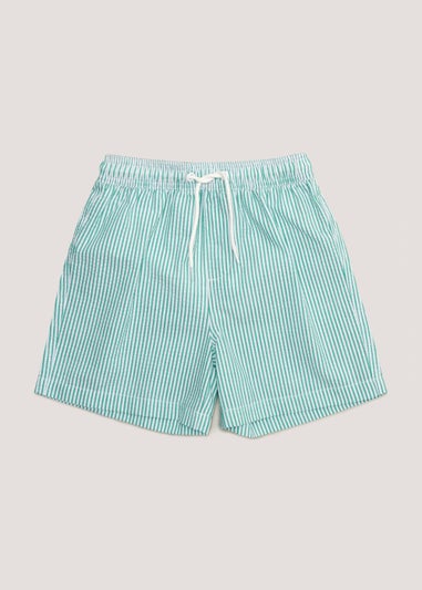 Boys Green Seersucker Swim Shorts (3-11yrs)