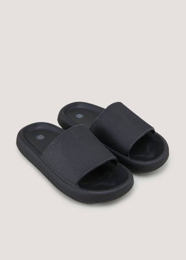 Boys Black Chunky Sliders (Younger 10-Older 6)