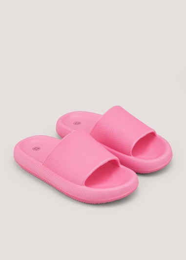 Girls Pink Chunky Sliders (Younger 10-Older 5) - Matalan