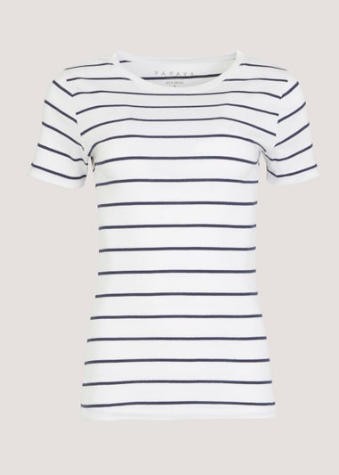 White Stripe Print T-Shirt