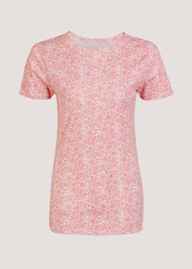 Coral Floral Print T-Shirt