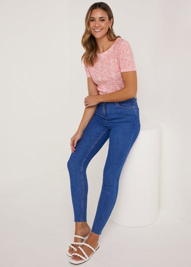 Coral Floral Print T-Shirt