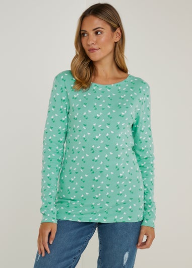 Green Butterfly Long Sleeve T-Shirt