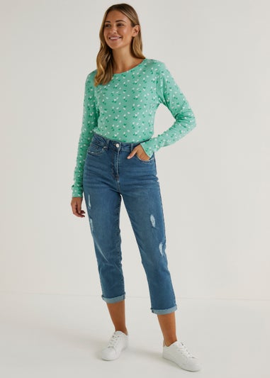 Green Butterfly Long Sleeve T-Shirt