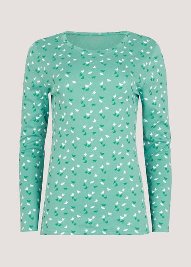 Green Butterfly Long Sleeve T-Shirt