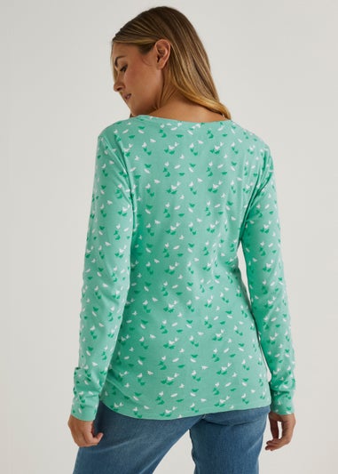 Green Butterfly Long Sleeve T-Shirt