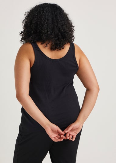 Papaya Curve Black Ribbed Vest Top