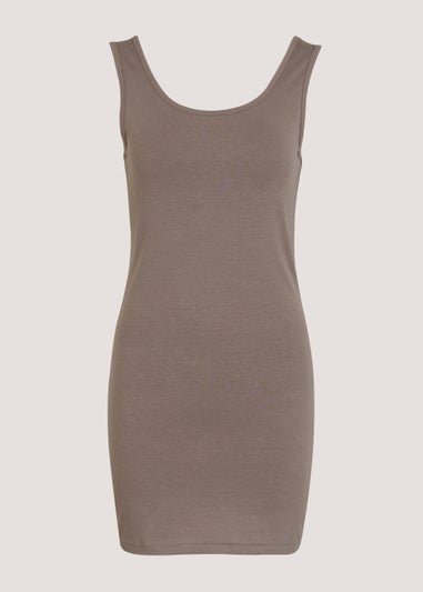 Brown Longline Vest Top