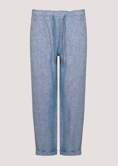 Blue Chambray Tapered Trousers