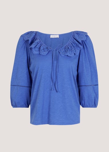 Blue Lace 3/4 Sleeve Top