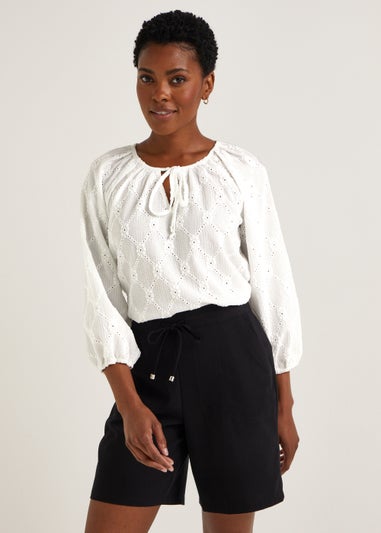 White Cutwork Boho Top