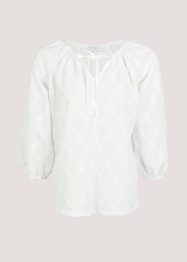 White Cutwork Boho Top